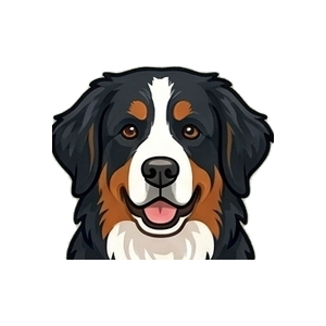Illustration of a Bernese Mountain Dog